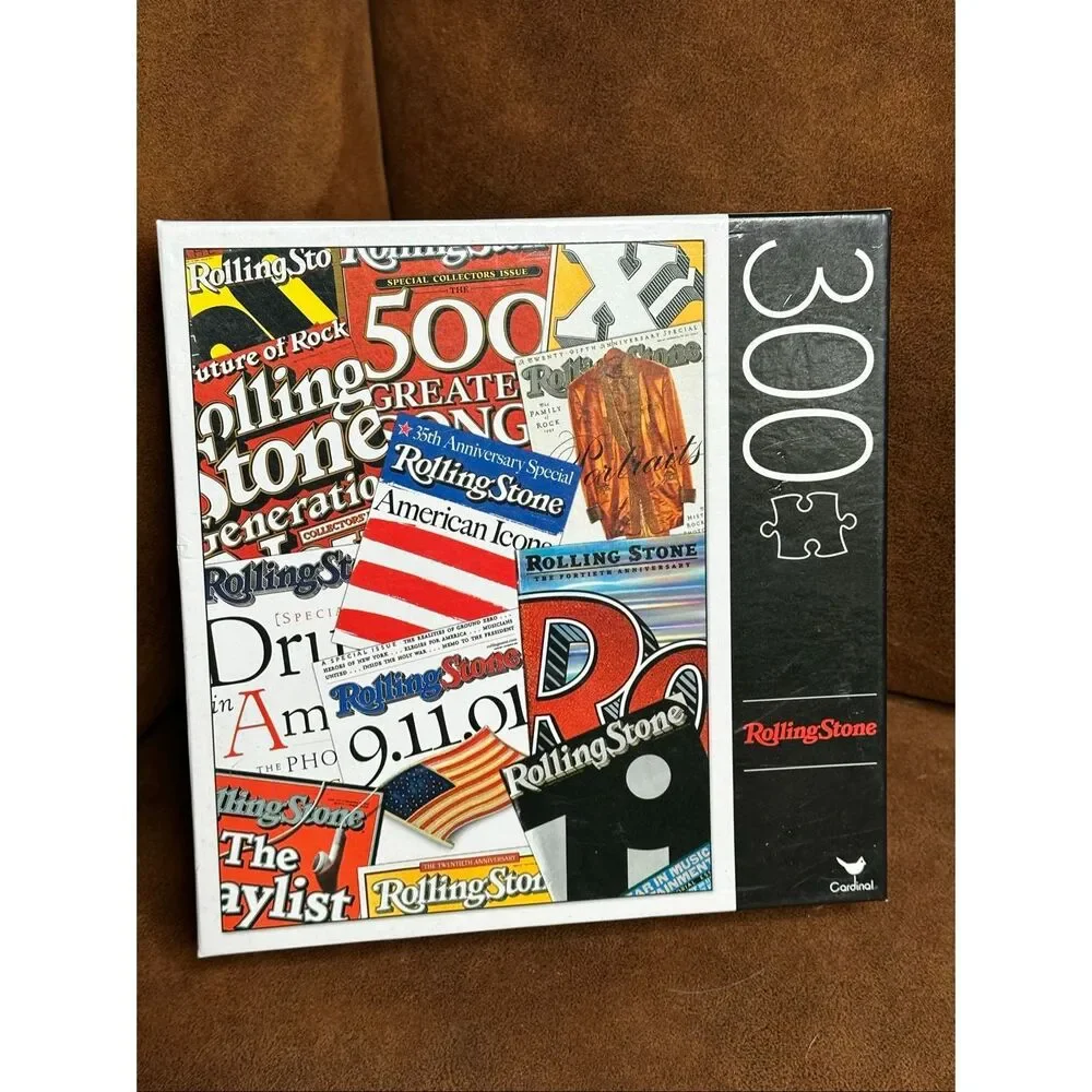 Rolling Stone 300 Piece Jigsaw Puzzle Cardinal 18” x 24” Music Magazine Collage